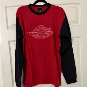 Jordan Men's Red and Black Long Sleeve Tee